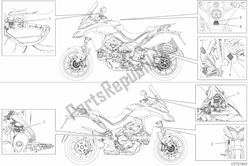 All parts for the Label, Warning of the Ducati Multistrada 1260 Touring 2019